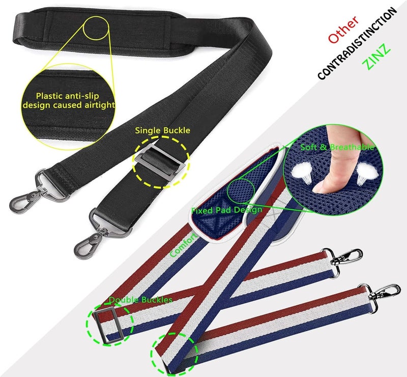 ZINZ Shoulder Strap 58" Ultra-Thick Fixed Padded and Adjustable Buckles Crossbody Strap for Briefcase Laptop Bag Luggage - Image 4